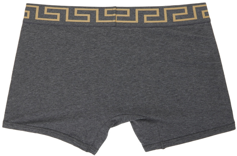 Versace Underwear Black Long Greca Border Boxer Briefs Versace Underwear