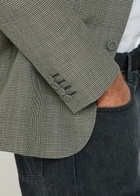 Valentino Garavani Houndstooth Wool Blazer Grey
