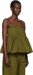 Cecilie Bahnsen Green Akira Denim Tank Top