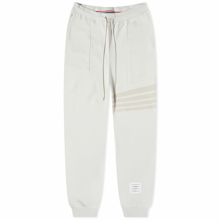 Photo: Thom Browne Men's Tonal 4 Bar Sweat Pant in Natural White