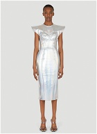 Metallic Bustier Dress in Silver