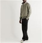 CHAMPION - Logo-Embroidered Fleece-Back Cotton-Blend Jersey Half-Zip Sweatshirt - Green