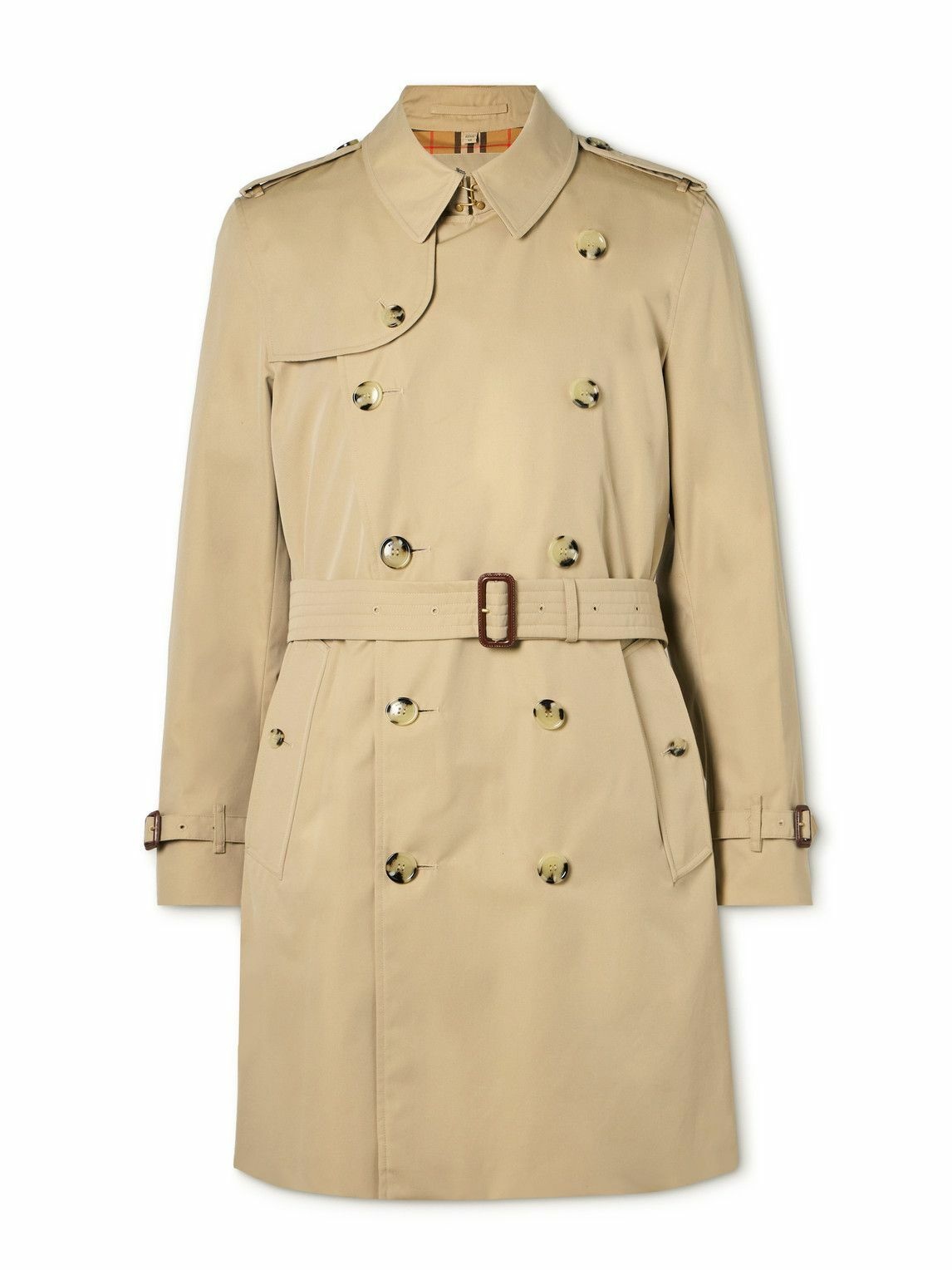 Photo: Burberry - Kensington Belted Double-Breasted Cotton-Gabardine Trench Coat - Neutrals