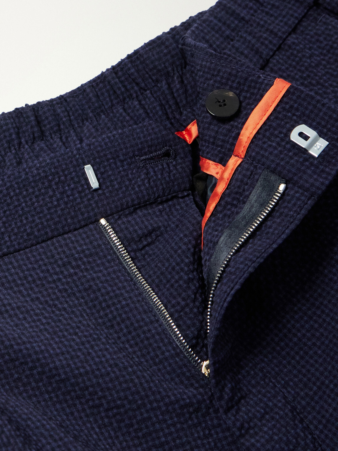 Paul Smith - Straight-Leg Wool-Blend Seersucker Suit Trousers - Blue