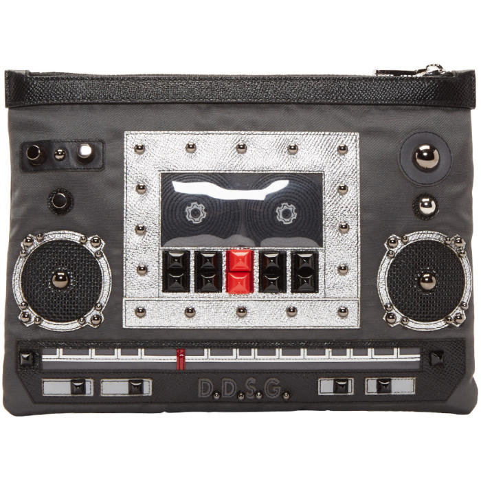 Photo: Dolce and Gabbana Grey Boombox Pouch