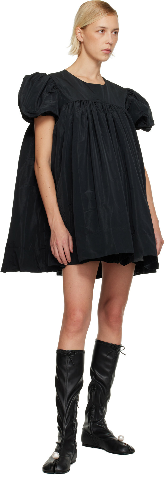 Sandy Liang Black Miyo Minidress