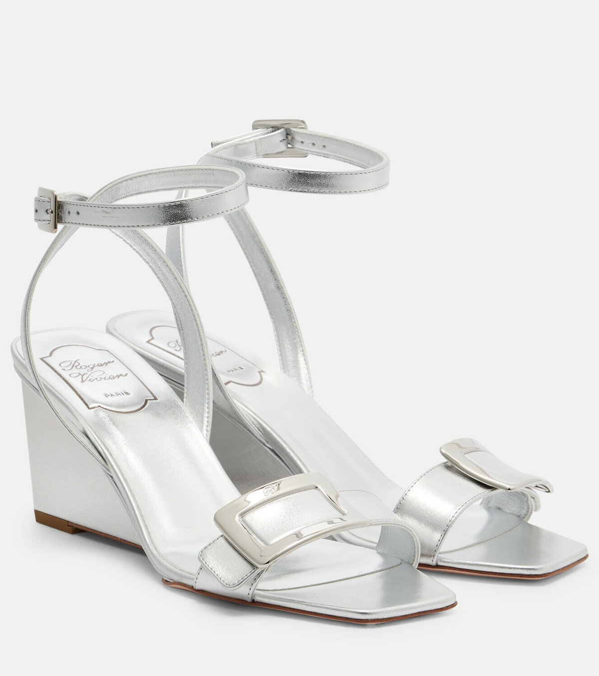Roger Vivier Belle Vivier metallic leather sandals