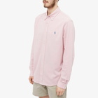 Polo Ralph Lauren Men's Slim Fit Button Down Pique Shirt in Chino Pink