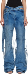 Ottolinger Blue Strappy Signature Wrap Jeans