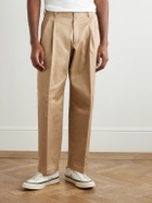 Neighborhood - Two Tuck Straight-Leg Cotton-Blend Trousers - Neutrals