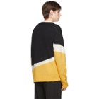 Neil Barrett Black and Yellow Knit Wool Modernist Sweater