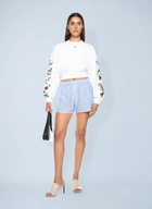 Off-White Striped Drawstring Shorts