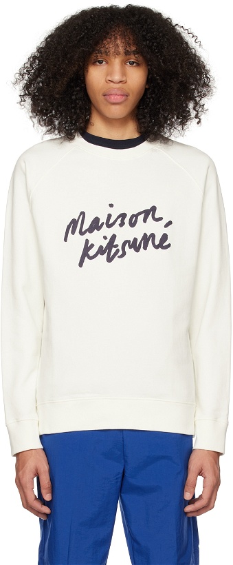 Photo: Maison Kitsuné Off-White Handwriting Clean Sweatshirt
