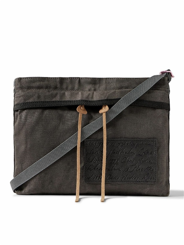 Photo: Acne Studios - Andemer Leather-Trimmed Appliquéd Coated-Canvas Messenger Bag