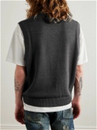 Neighborhood - Logo-Embroidered Cotton-Blend Sweater Vest - Gray