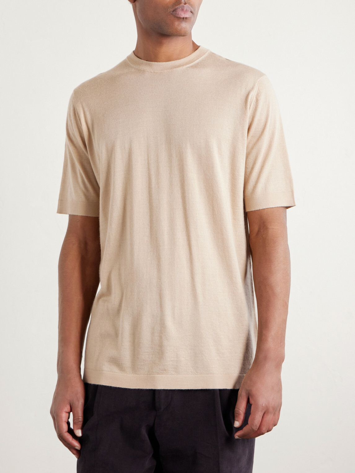 Thom Sweeney - Cashmere and Silk-Blend Knitted T-Shirt - Neutrals
