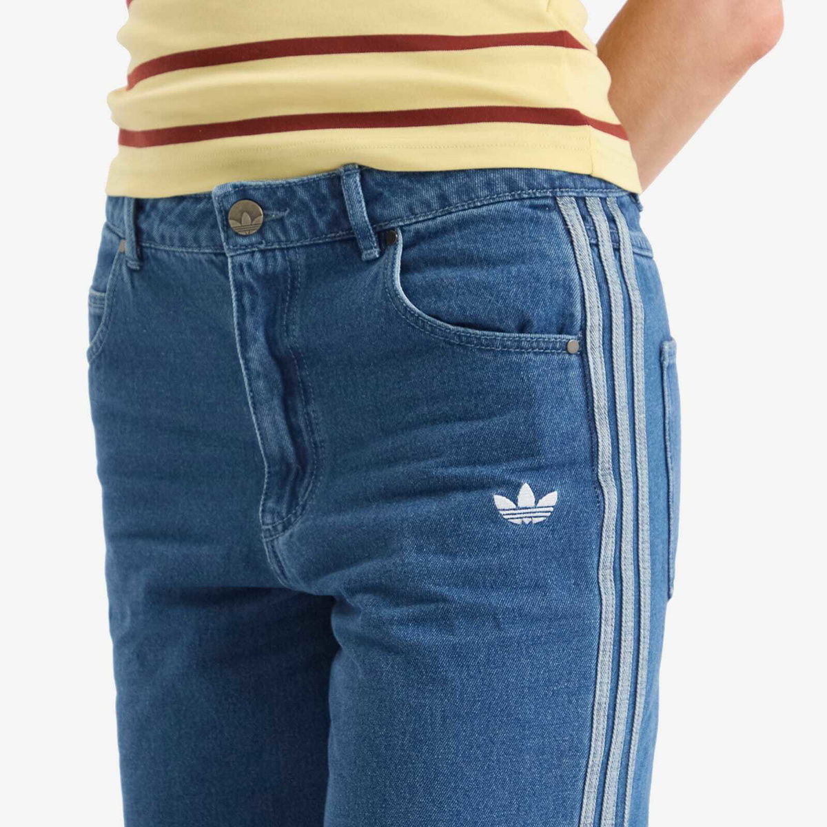 Adidas Women's Adicolor Denim 3-Stripes Track Pants in