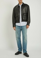 Saint Laurent Boxy Leather Jacket Black