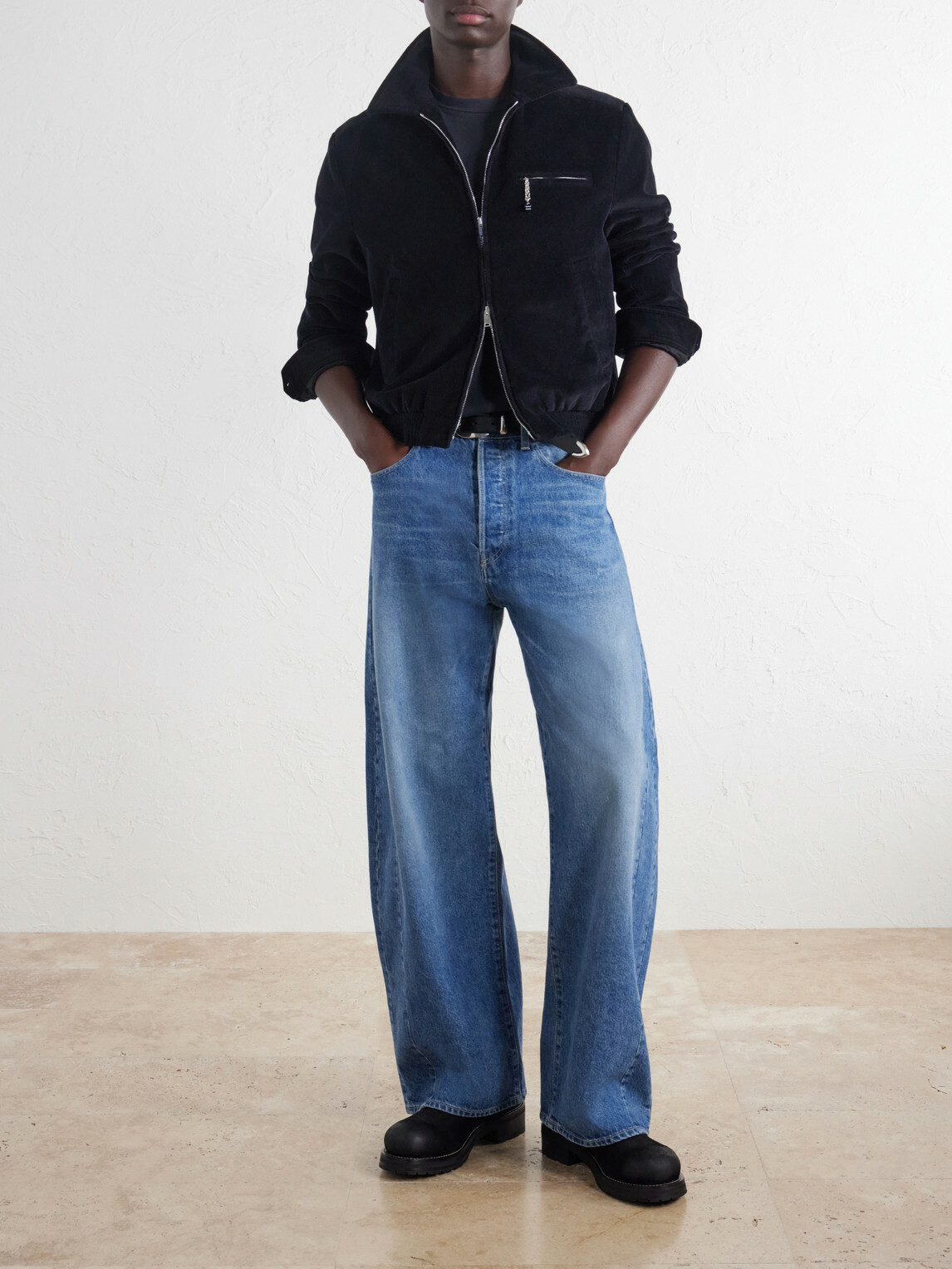 SECOND / LAYER - Loco Dice Cotton-Corduroy Blouson Jacket - Black