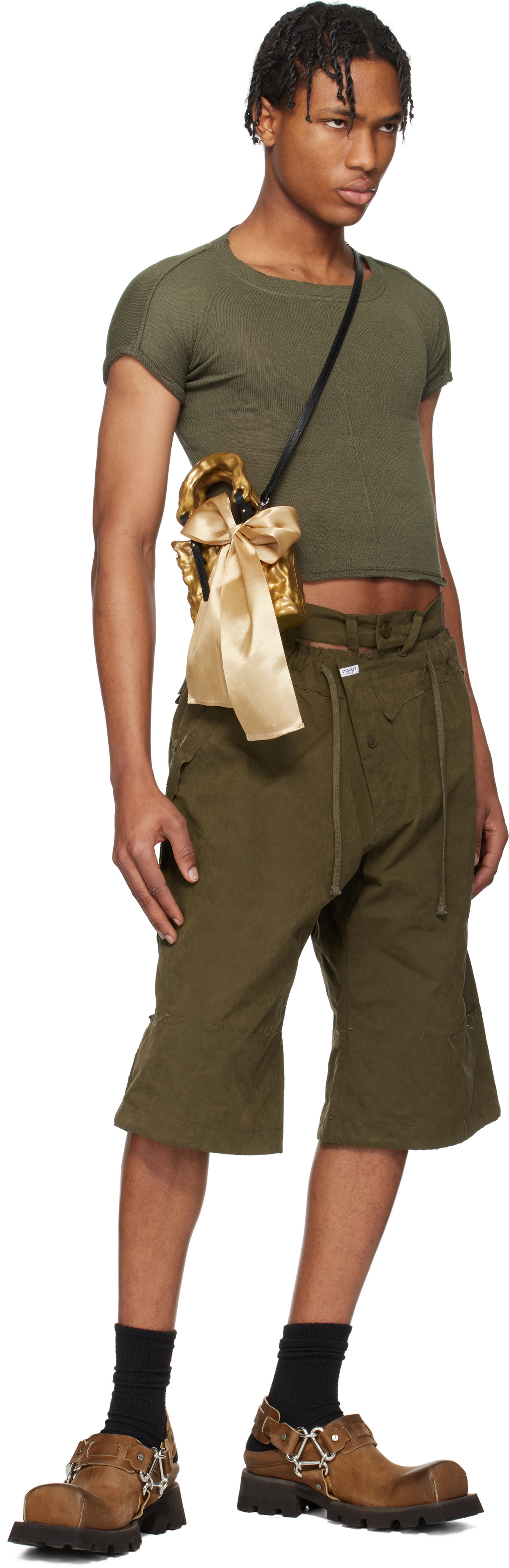 Ottolinger Green Deconstructed Linen T-Shirt