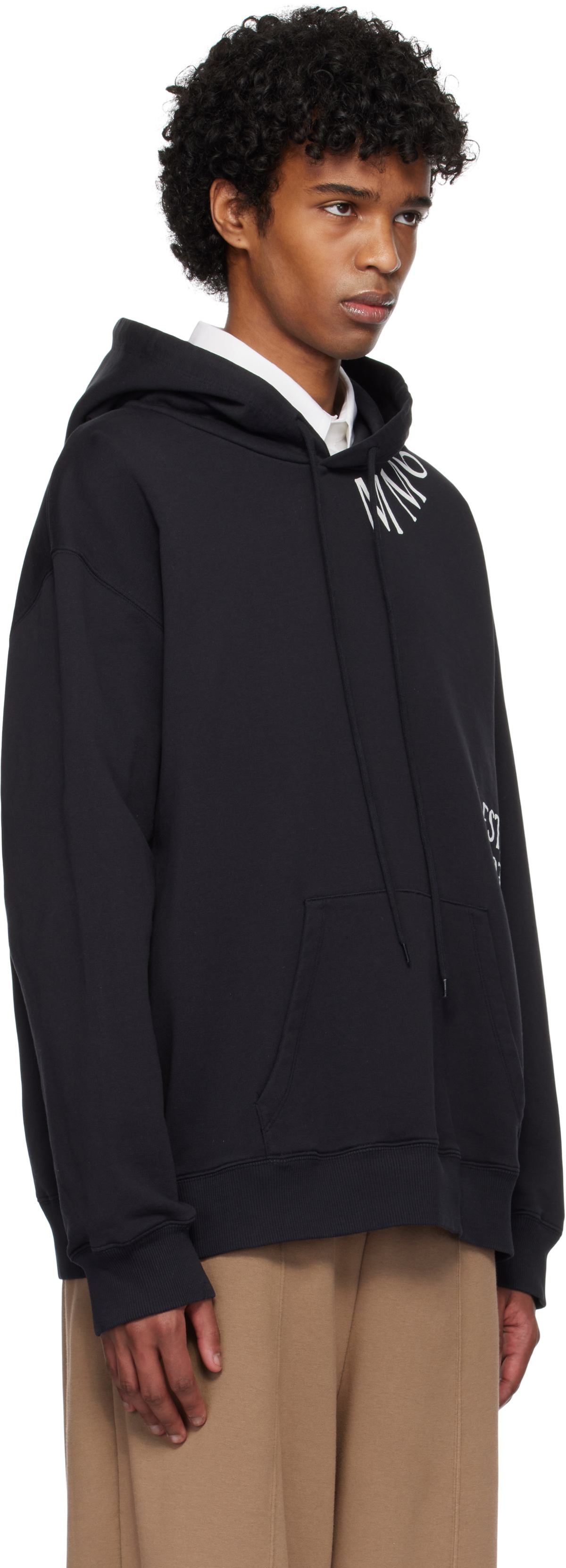 MM6 Maison Margiela Black Printed Hoodie