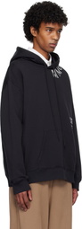 MM6 Maison Margiela Black Printed Hoodie