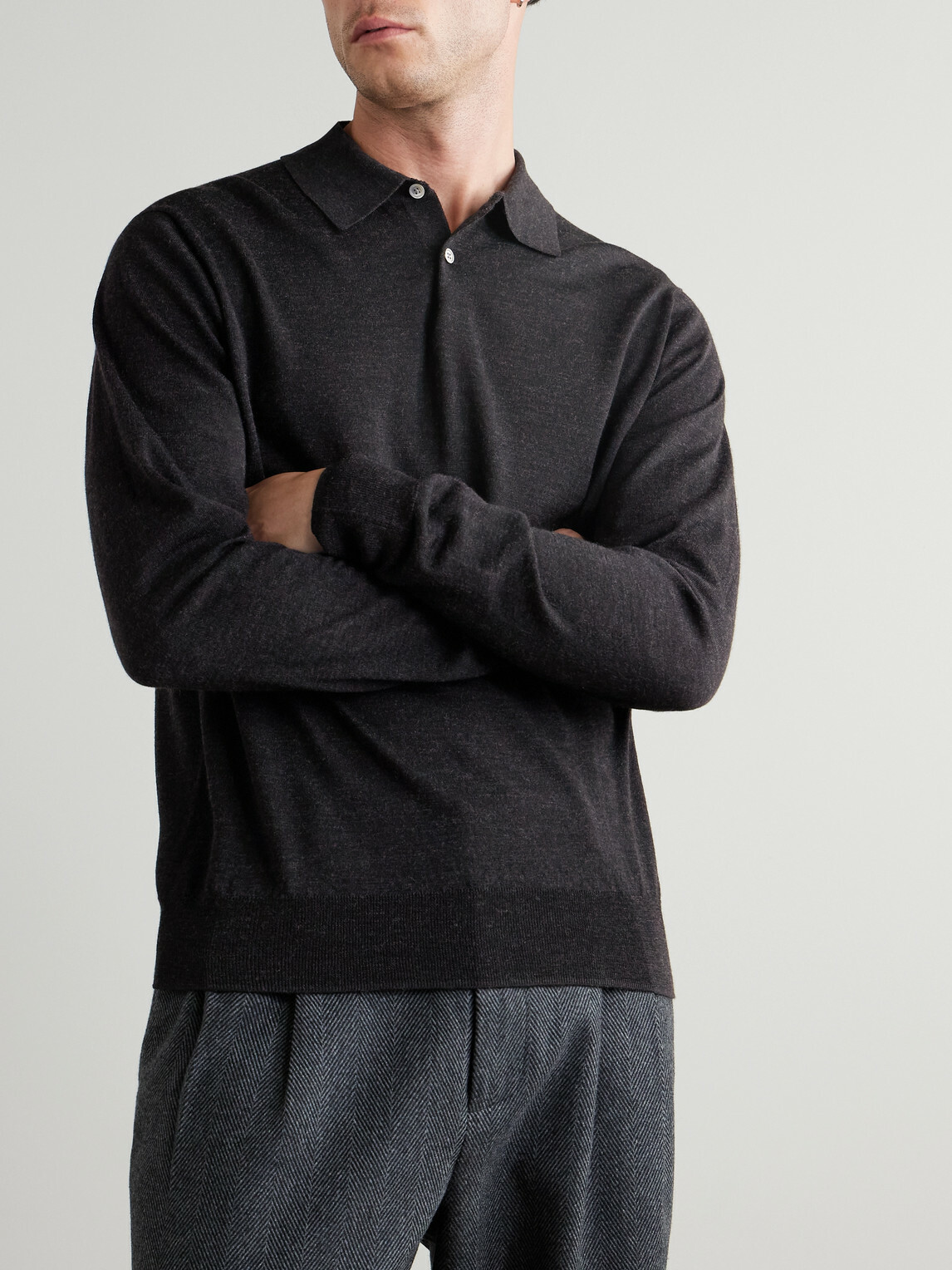 Hartford - Merino Wool Polo Shirt - Black