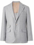 Brunello Cucinelli - Slimn-Fit Linen Suit Jacket - Gray