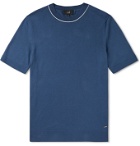 Dunhill - Contrast-Tipped Cotton T-Shirt - Blue