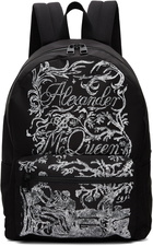 Alexander McQueen Black & White Blake Illustration Metropolitan Backpack