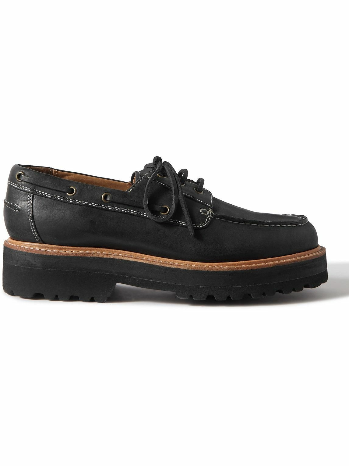 Photo: Grenson - Demspey Leather Boat Shoes - Black