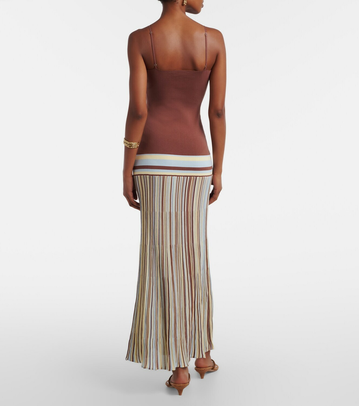 Faithfull Citara striped cotton-blend maxi dress