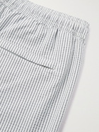 MR P. - Mid-Length Striped Cotton-Blend Seersucker Swim Shorts - Blue