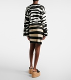 The Attico Knitted zebra-print minidress