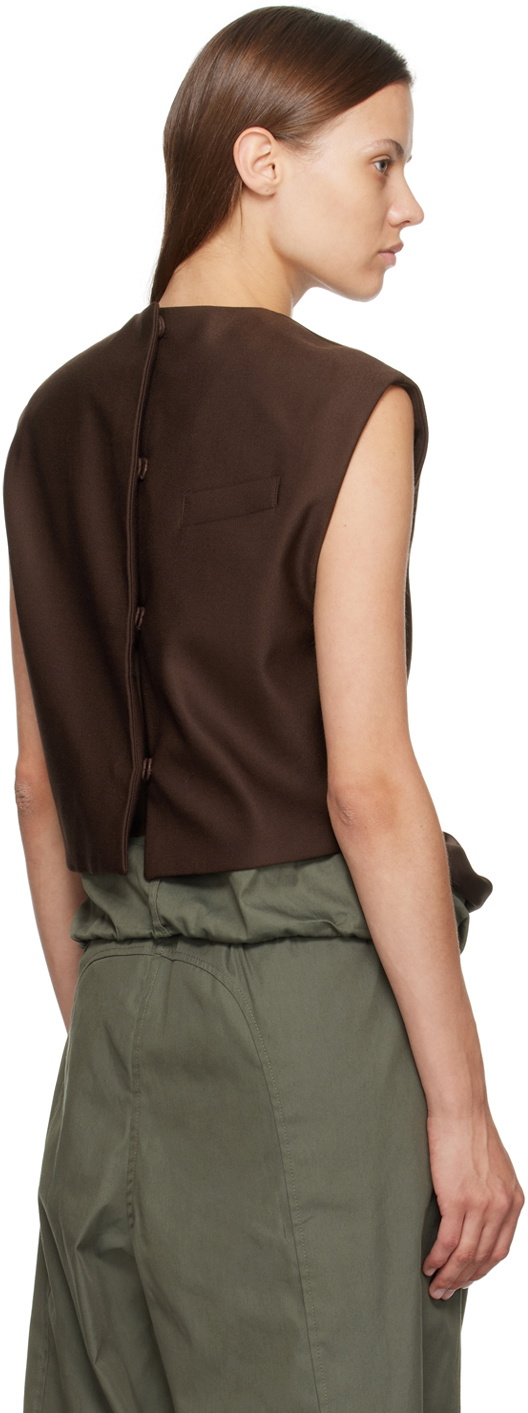 OPEN YY Brown Exposed Pocket Vest