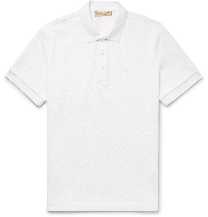 Photo: Burberry - Slim-Fit Cotton-Piqué Polo Shirt - Men - White