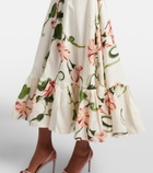 Leo Lin Becca belted floral linen-blend shirt dress