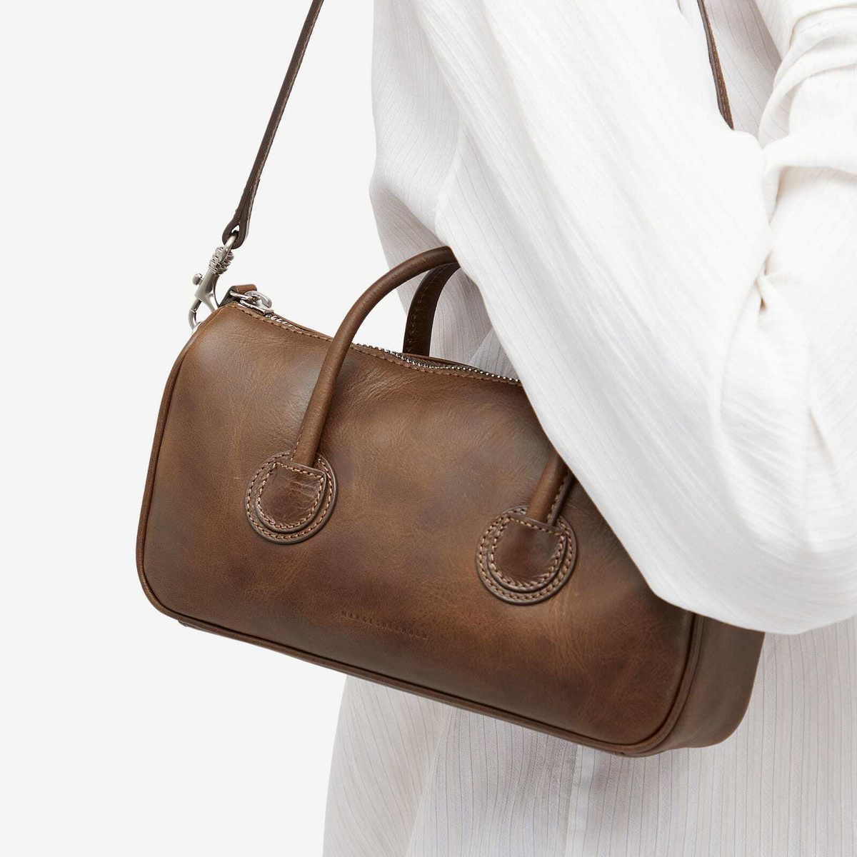 ★MARGE SHERWOOD★ ZIPPER SMALLwashed brown pullup DD047740_ MARGESHERWOOD Zipper Small Bag Washed Brown | END. (AR)
