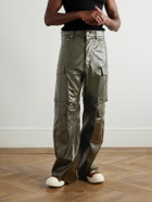 Rick Owens - Straight-Leg Leather Cargo Trousers - Green