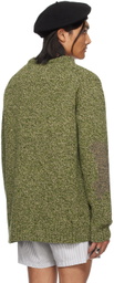 Maison Margiela Green Mended Cardigan