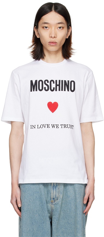 Photo: Moschino White Embroidered T-Shirt