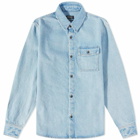 A.P.C. Men's Valerian Denim Overshirt in Bleached Out