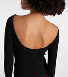 Courrèges Off-shoulder ribbed-knit top