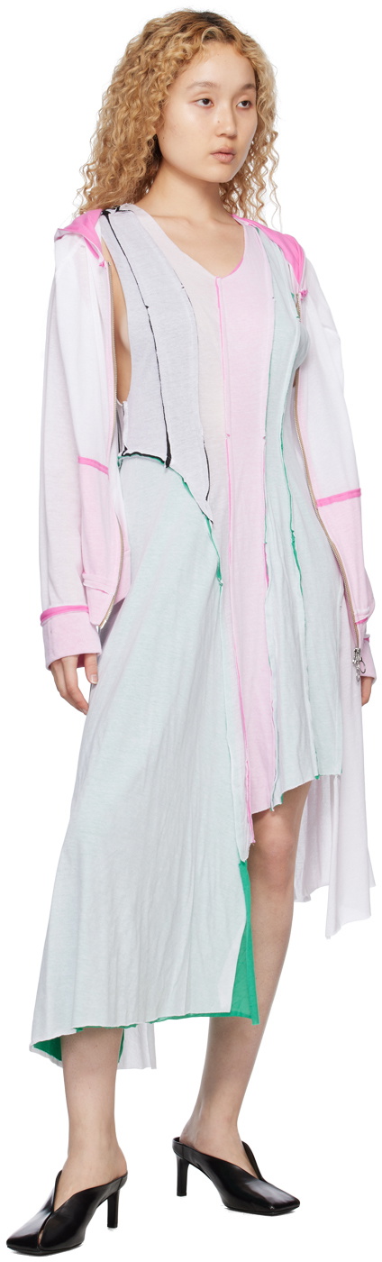 Edward Cuming White Ruched Midi Dress