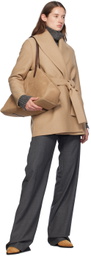 Harris Wharf London Tan Shawl Belted Jacket