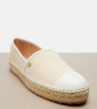 Gianvito Rossi Leather-trimmed canvas espadrilles