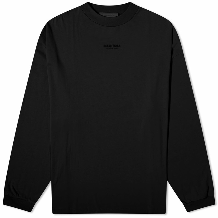 Photo: Fear of God ESSENTIALS Men's Essentials Long Sleeve T-Shirt in Jet Black