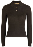 Guest In Residence Waffle-knit Cashmere top Black