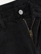 A.PRESSE - Straight-Leg Cotton and Silk-Blend Piqué Trousers - Black