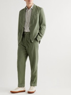 Officine Générale - Hugo Tapered Belted TENCEL Lyocell-Blend Twill Trousers - Green